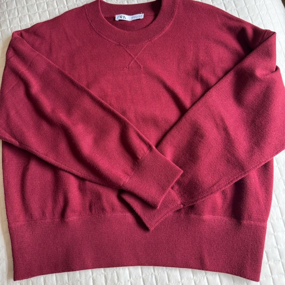 Zara  Red knit Sweater - Picture 2 of 13